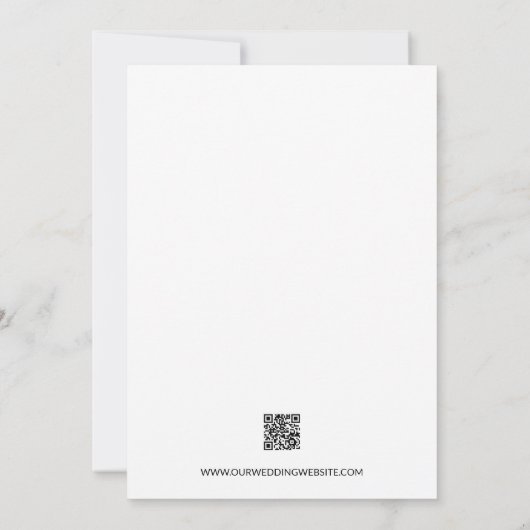 Carte Design moderne manuscrit QR CODE mariage site Web (Dos)