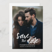 Carte Design moderne manuscrit QR CODE mariage site Web (Devant / Derrière)