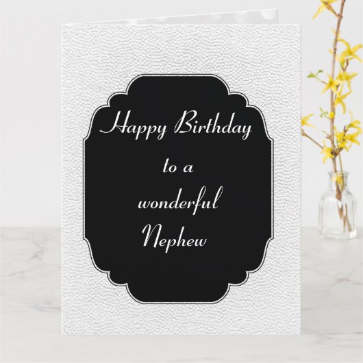 Carte Design moderne noir et blanc Anniversaire Nephew (Fleur jaune)