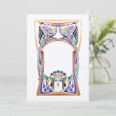 Carte Design paon Art nouveau (Debout devant)
