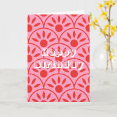 Carte Design rétro, Joyeux Anniversaire  (Fleur jaune)