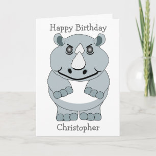Carte Design Rhino personnalisé Anniversaire