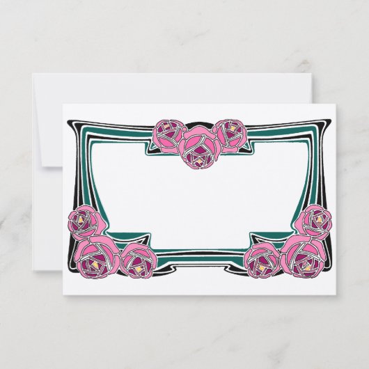 Carte Design Rose Art Nouveau (Devant)