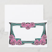 Carte Design Rose Art Nouveau (Devant / Derrière)