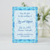 Carte Design rose opulent en turquoise enregistrer la da (Debout devant)
