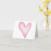 Carte Design simple de coeur rose BLANC (Fleur jaune)