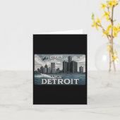 Carte Design Skyline Détroit Avec What Up Doe’ (Fleur jaune)