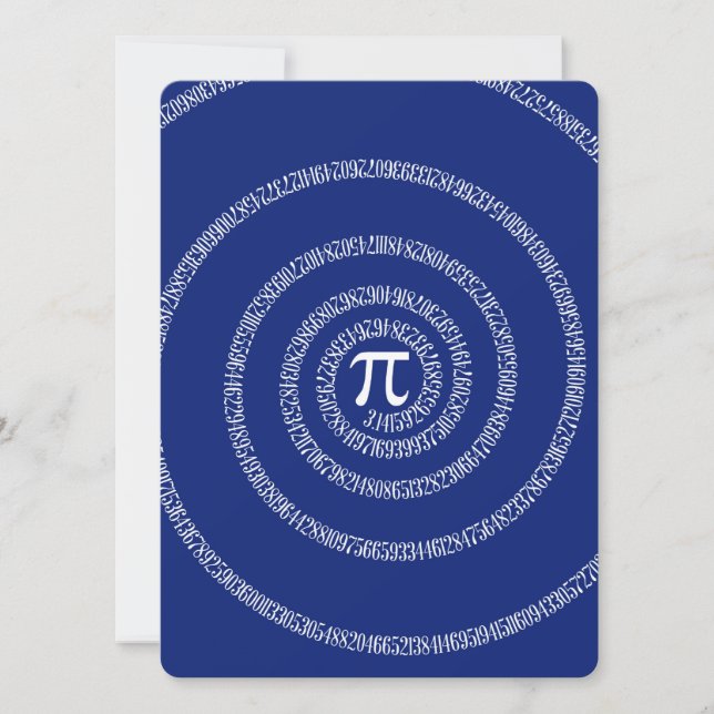 Carte Design Spiral pour Pi sur Navy Blue (Devant)