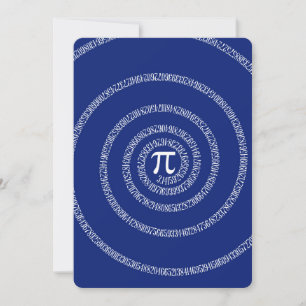 Carte Design Spiral pour Pi sur Navy Blue