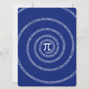 Carte Design Spiral pour Pi sur Navy Blue