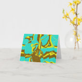 Carte Design Turquoise (Fleur jaune)