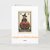 Carte Designs Halloween sorcière vintage (Dos)