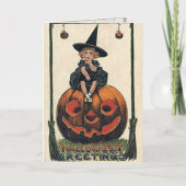 Carte Designs Halloween sorcière vintage (Devant)