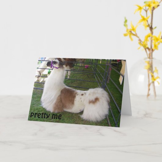 CARTE DÉSIRS D'ANNIVERSAIRE DE LA LAMA CONCÉDÉE (Fleur jaune)