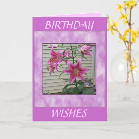 CARTE DÉSIRS D'ANNIVERSAIRE LILY (Fleur jaune)