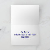 Carte Désolé ! (Intérieur)