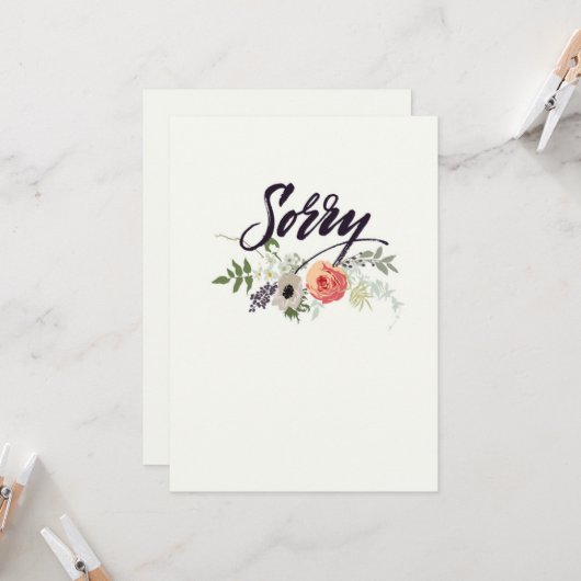 Carte Désolé (Devant/Arrière en situation)