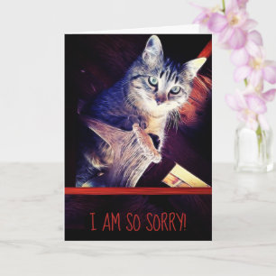 Carte Désolé avec retard Mignon chaton remplaçable Photo