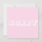 Carte Désolé, blanc clair et moderne (Devant)