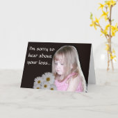 Carte Désolé d'avoir entendu parler de votre perte (Fleur jaune)