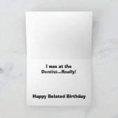 Carte Désolé d'avoir manqué votre anniversaire ! (Intérieur)