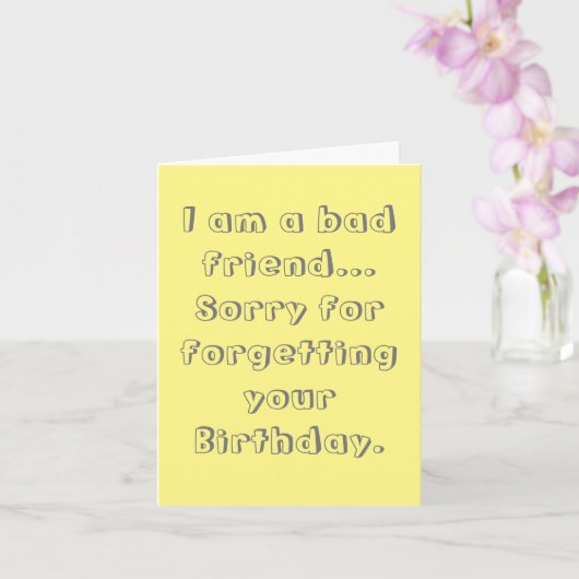 Carte Désolé d'avoir oublié votre anniversaire (Orchidée)