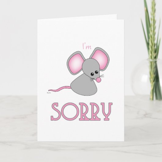Carte Désolé De Me Pardonner Mignonne Petite Souris (Devant)