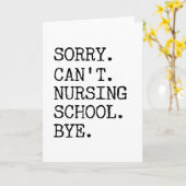 Carte Désolé de ne pas pouvoir infirmière école au pied  (Fleur jaune)