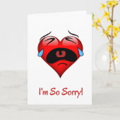 Carte Désolé de pleurer le coeur rouge (Fleur jaune)