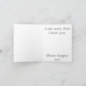 CARTE DÉSOLÉ DE VOUS AVOIR FAIT DU MAL. (Intérieur)