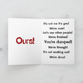 Carte Désolé d'entendre parler de la rupture... vous ête (Intérieur)