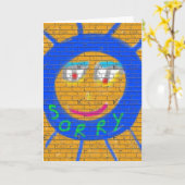 Carte Désolé Graffiti, Art Sad Face, Sadness Regret (Fleur jaune)