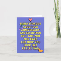 Désolé, j'ai oublié notre anniversaire