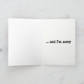 Carte Désolé, j'avais tort Regrets (Intérieur)