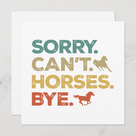 Carte Désolé, les chevaux ne peuvent pas obéir (Devant / Derrière)