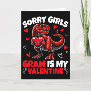 Carte Désolé les filles Gram est mon dinosaure tenant la