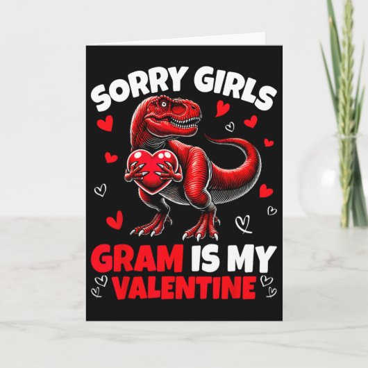 Carte Désolé les filles Gram est mon dinosaure tenant la (Devant)