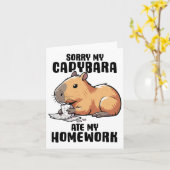 Carte Désolé Mon Capybara A Mangé Mes Devoirs Drôle Capy (Fleur jaune)