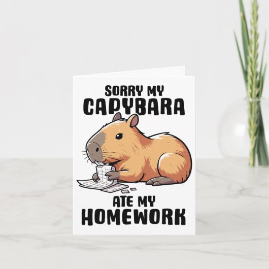 Carte Désolé Mon Capybara Ate Mes Maisons Drôle Capybara (Devant)