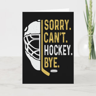 Carte Désolé ne peut pas hockey au revoir vintage rétro 