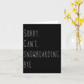 Carte Désolé . Pas possible. Le snowboard. Au revoir. Fu (Fleur jaune)