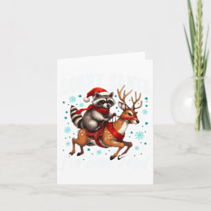 Carte Désolé Père Noël J'ai été Feral Cute Raccoon Noël