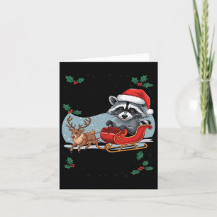 Carte Désolé Père Noël J'ai été Feral Raccoon Xmas Light