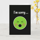 Carte Désolé pour le vomissement—carte d'excuses humoris (Fleur jaune)