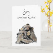 Carte Désolé pour les fleurs d'accident Fun Bear Hugs (Fleur jaune)