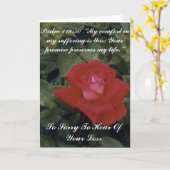 Carte Désolé Pour Votre Perte - Customisé (Fleur jaune)