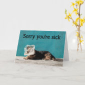 Carte Désolé que tu sois malade Cheer Up Fun Dog Get Wel (Fleur jaune)
