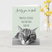 Carte Désolé que tu sois malade Remets-toi vite Humour f (Fleur jaune)