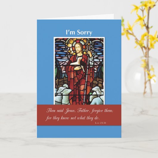 Carte Désolé, Religieux, Bon Pasteur (Fleur jaune)