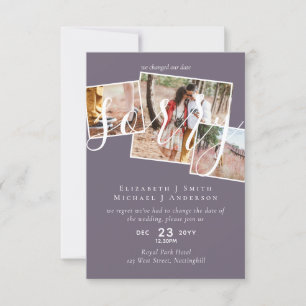 Carte DÉSOLÉ ! Remise du mariage Changement de date PHOT